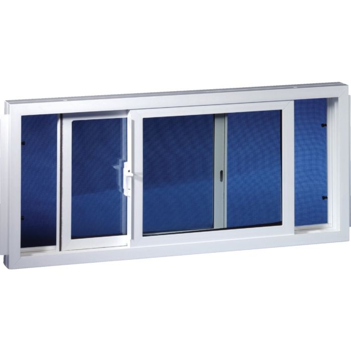 Duo-Corp. 31.75 In. W. x 14 In. H White Vinyl Double Slide Basement Window