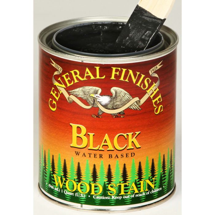 1 Qt General Finishes WBQT Black Wood Stain Water-Based Penetrating Stain