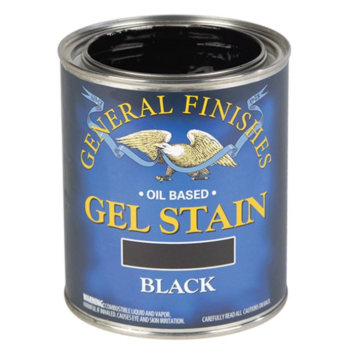 1 Pt General Finishes BLP Black Gel Stain Oil-Based Heavy Bodied Stain