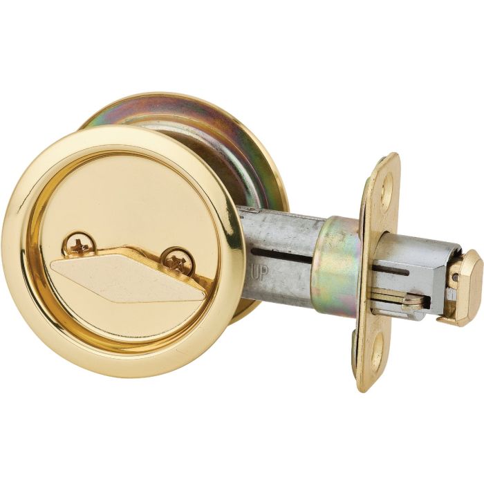 National Privacy Polished Brass Pocket Door Lock Pull