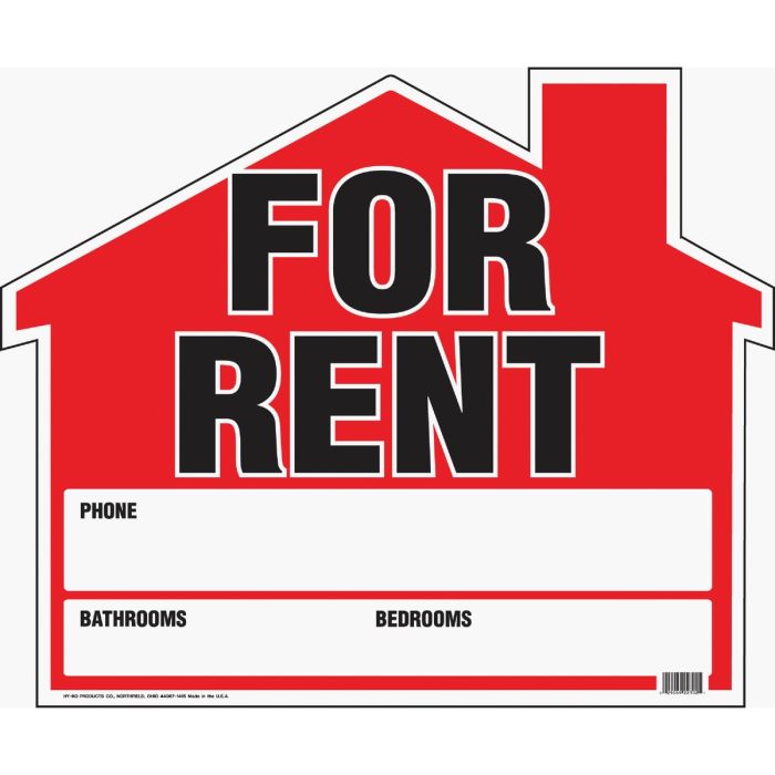 For Rent Houseshaped Sign
