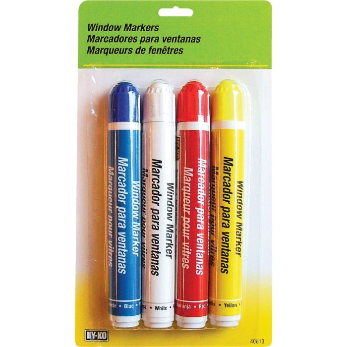 Window Markers4pk/Rd/Bl/Wh/Yl