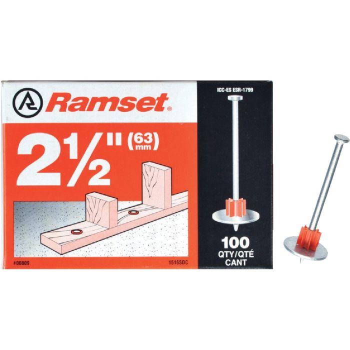 Ramset 2-1/2 In. Fastening Pin with Washer (100-Pack)
