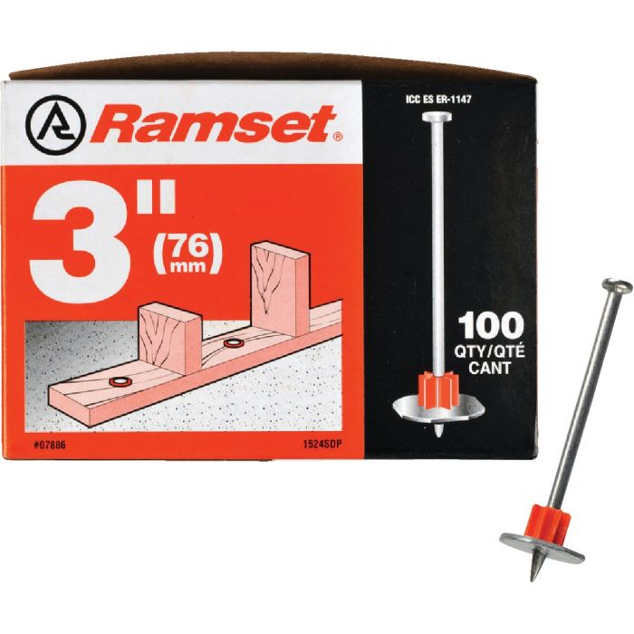 Ramset 3 In. Fastening Pin with Washer (100-Pack)
