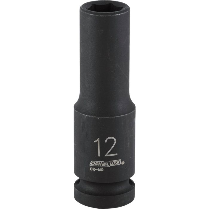 Channellock 1/2 In. Drive 12 mm 6-Point Deep Metric Impact Socket