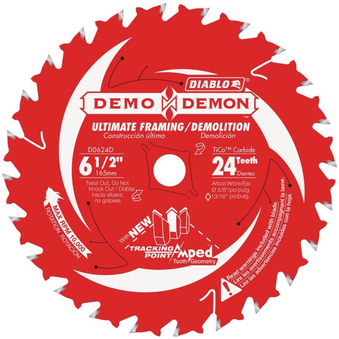 Diablo Demo Demon 6-1/2 In. 24-Tooth Framing/Demolition Circular Saw Blade