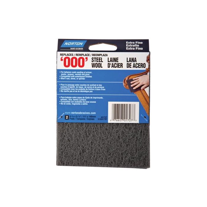 #000 Norton 01727 Gray Norton Synthetic Steel Wool Pad