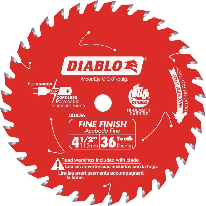 Diablo 4-1/2 In. 36-Tooth Finish Circular Saw Blade