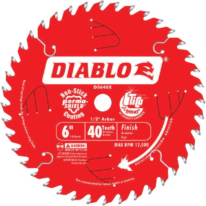 Diablo 6 In. 40-Tooth Finish Circular Saw Blade