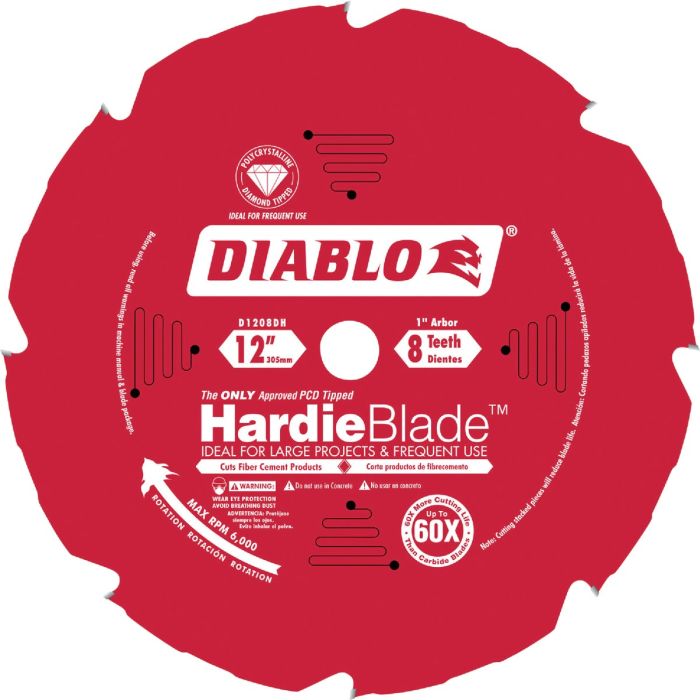 Diablo HardieBlade 12 In. 8-Tooth PCD (Polycrystalline Diamond) Fiber Cement Circular Saw Blade