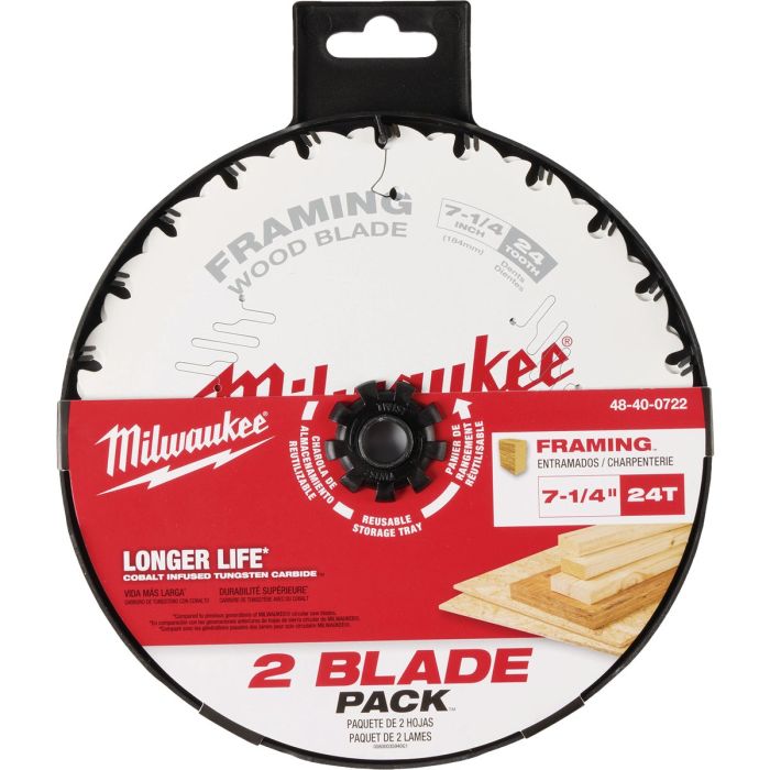 Milwaukee 7-1/4 In. 24-Tooth Framing Circular Saw Blade (2-Pack)