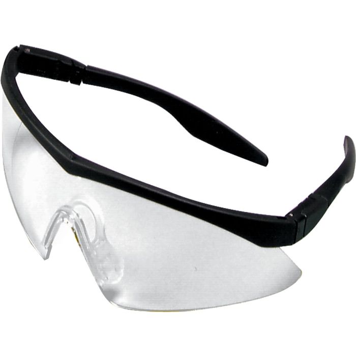 Safety Works Straight Temple Black Frame Safety Glasses with Anti-Fog Clear Lenses