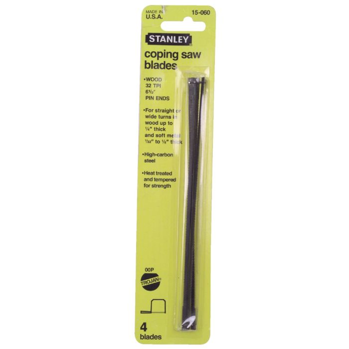 Stanley 6-1/2 In. 15 TPI Coping Saw Blade (4-Pack)