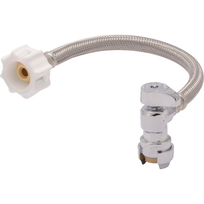 SharkBite Click Seal 1/2 In. C x 7/8 In. BC x 12 In. L Braided Stainless Steel Toilet Connector