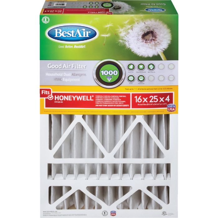 BestAir 16 In. x 25 In. x 4 In. Honeywell MERV 8 Deep Pleat Furnace Filter