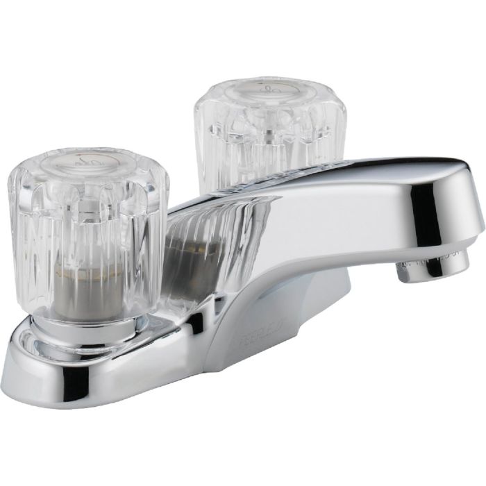 Peerless Choice Chrome 2-Handle Knob 4 In. Centerset Bathroom Faucet