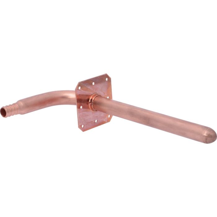 SharkBite 1/2 In. Barb x 4 In. x 8 In. 90 Deg. Copper Stub-Out PEX Elbow (1/4 Bend), with Earred Nailing Plate