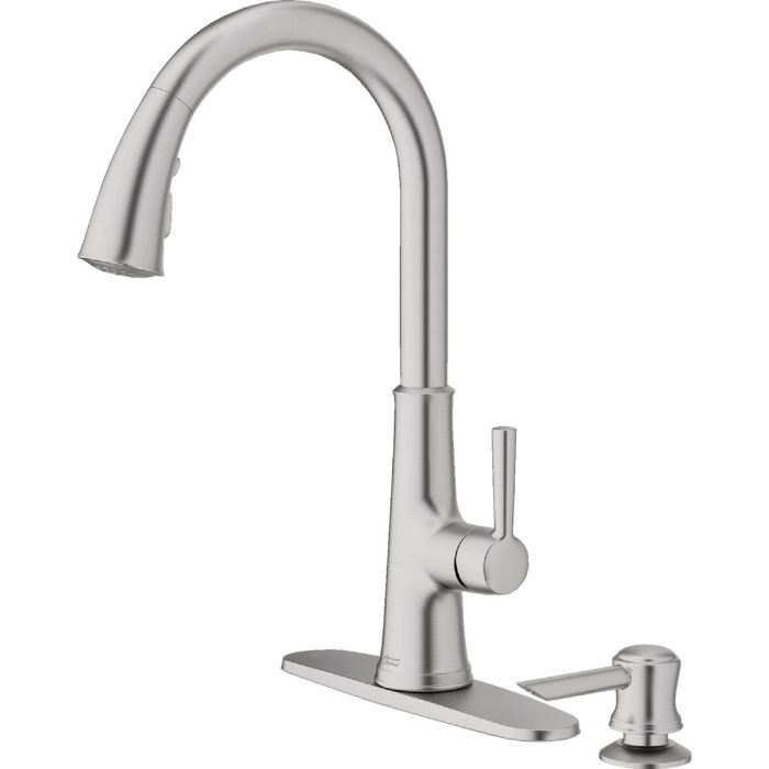 American Standard Maven Single Handle Lever Pull-Down Kitchen Faucet with Soap Dispenser, Stainless Steel