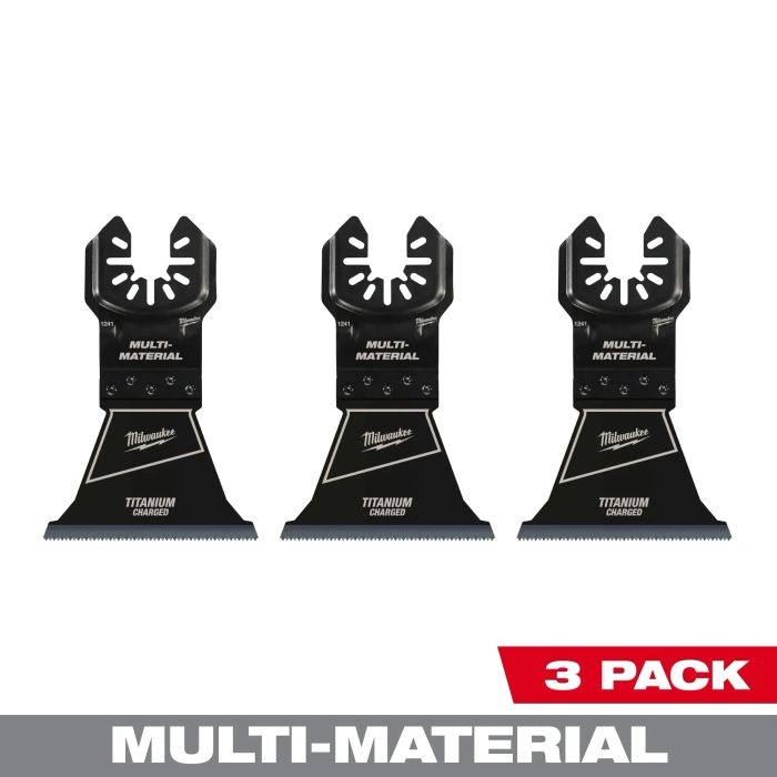 Image of MILWAUKEE® OPEN-LOK™ 2-1/2" TITANIUM CHARGED™ Bi-Metal Multi-Material Multi-Tool Blades 3PK