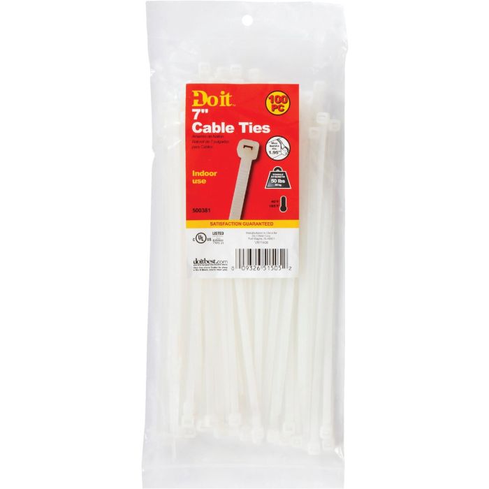 Do it 7 In. x 0.189 In. Natural Color Molded Nylon Cable Tie (100-Pack)
