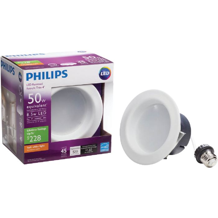 Philips 4 In. Retrofit Non-IC Rated White LED Recessed Light Kit