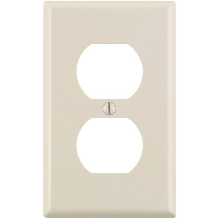 Leviton 1-Gang Smooth Plastic Outlet Wall Plate, Light Almond (10-Pack)