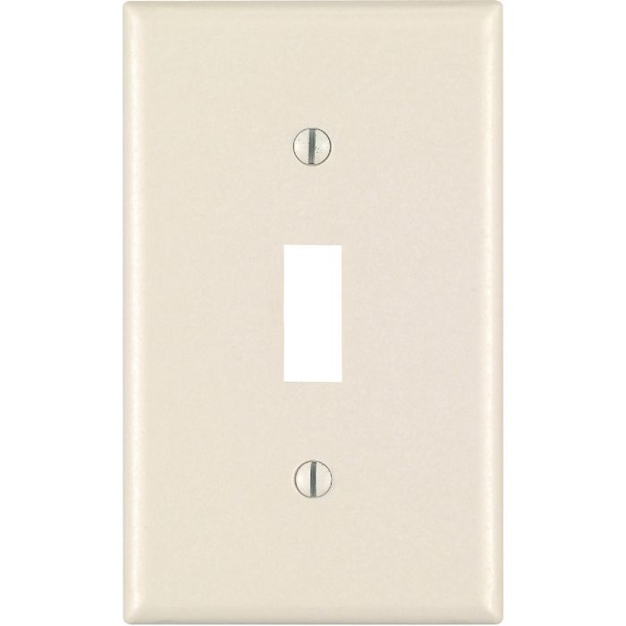 Leviton 1-Gang Plastic Toggle Switch Wall Plate, Light Almond (10-Pack)