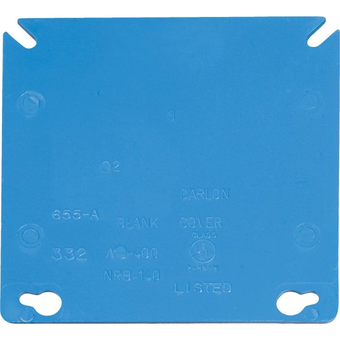 4" Blue Sq Blank Cover