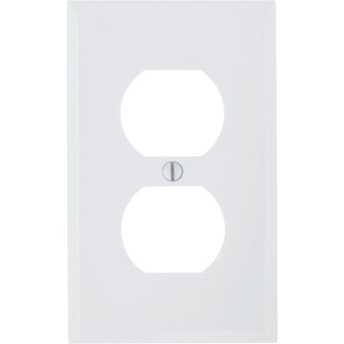 Leviton Commercial Grade 1-Gang Thermoplastic Outlet Wall Plate, White