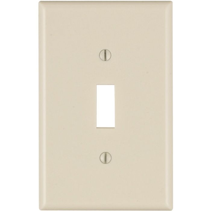 Leviton 1-Gang Smooth Plastic Mid-Way Toggle Switch Wall Plate, Light Almond