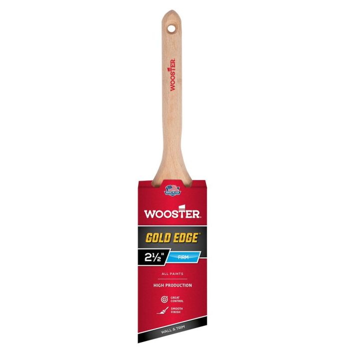 2-1/2" Wooster 5231 Gold Edge Angle Sash Paint Brush
