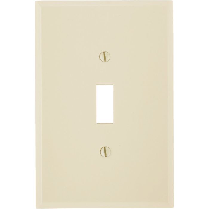 Leviton 1-Gang Plastic Oversized Toggle Switch Wall Plate, Ivory