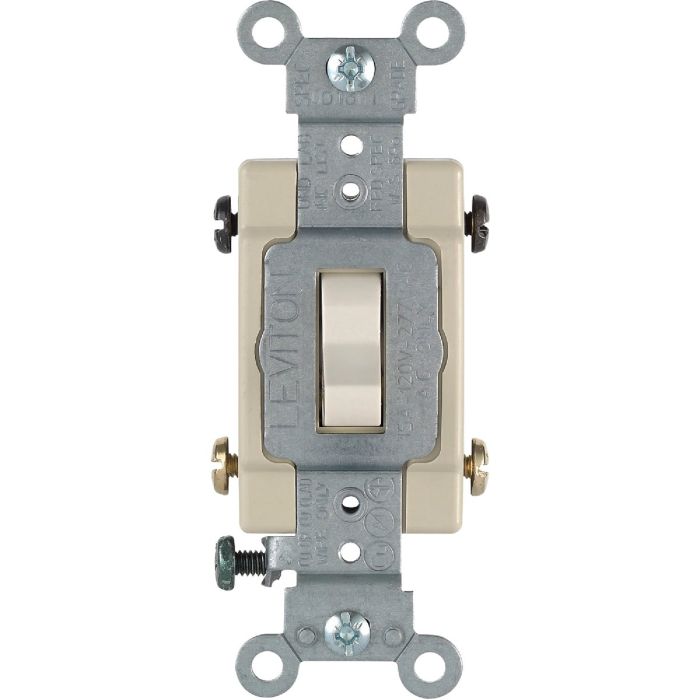 Leviton Commercial 15A Light Almond Grounded Quiet 4-Way Switch