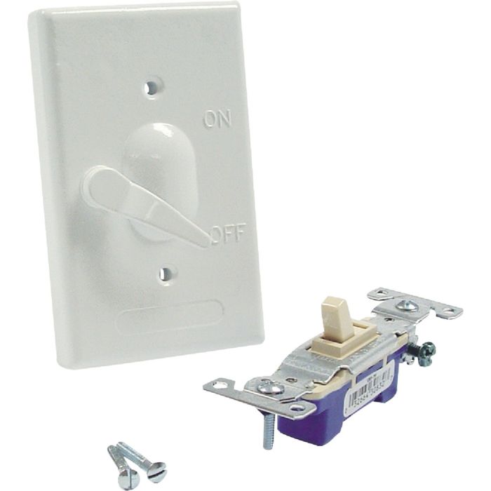 Bell White Single Gang Vertical Mount Outdoor Switch Cover
