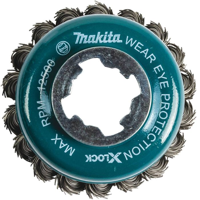 Image of Makita X‑LOCK 3‑1/8" Carbon Steel Knot Wire Cup Brush