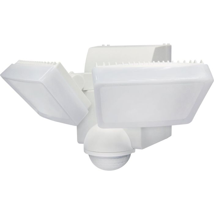 IQ America White 800 Lm. LED Motion Sensing Battery Operated 2-Head Security Light Fixture