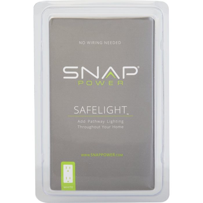 SnapPower SafeLight Single Gang Decorative Wall Plate, White