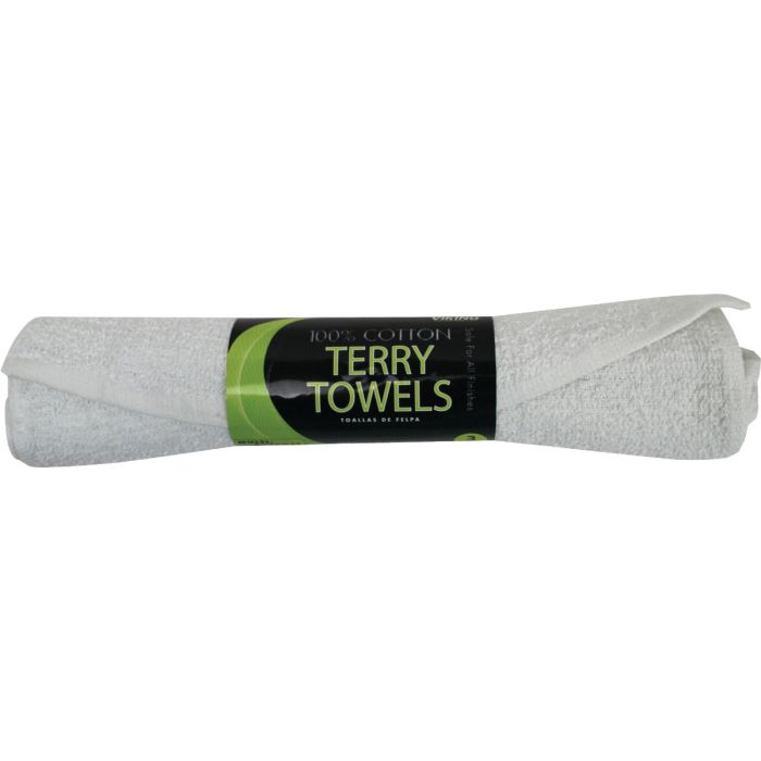 3pk White Terry Towels