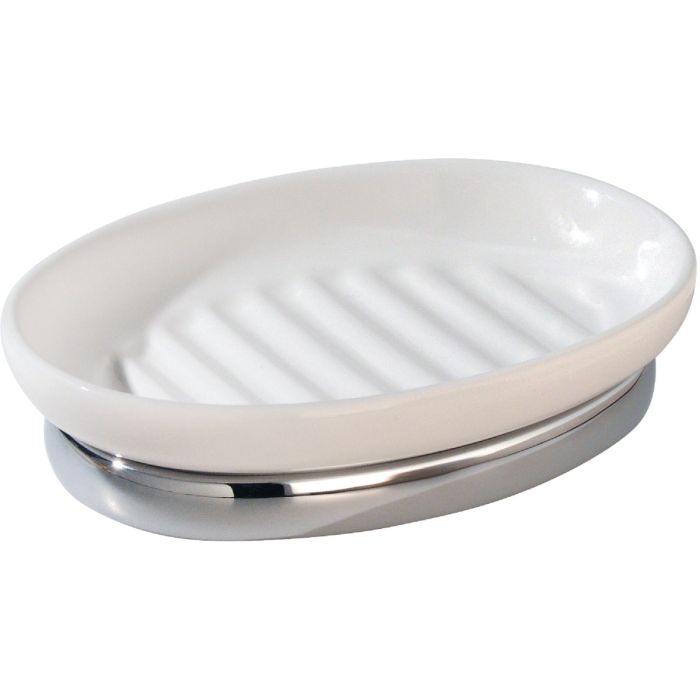 iDesign York White/Chrome Soap Dish