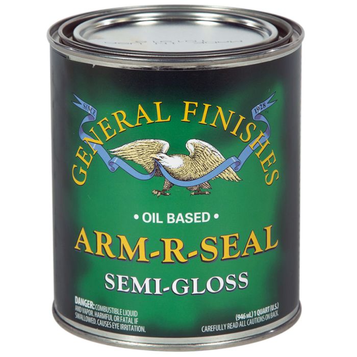 1 Qt General Finishes SGQT Clear Arm-R-Seal Oil-Based Topcoat, Semi-Gloss