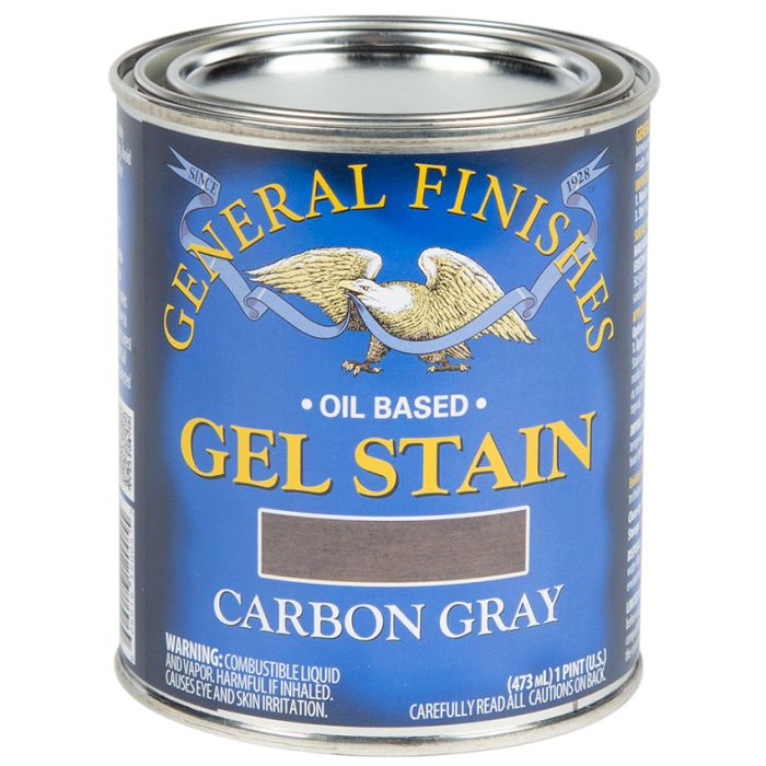 1 Pt General Finishes CPT Carbon Gray Gel Stain Oil-Based Heavy Bodied Stain