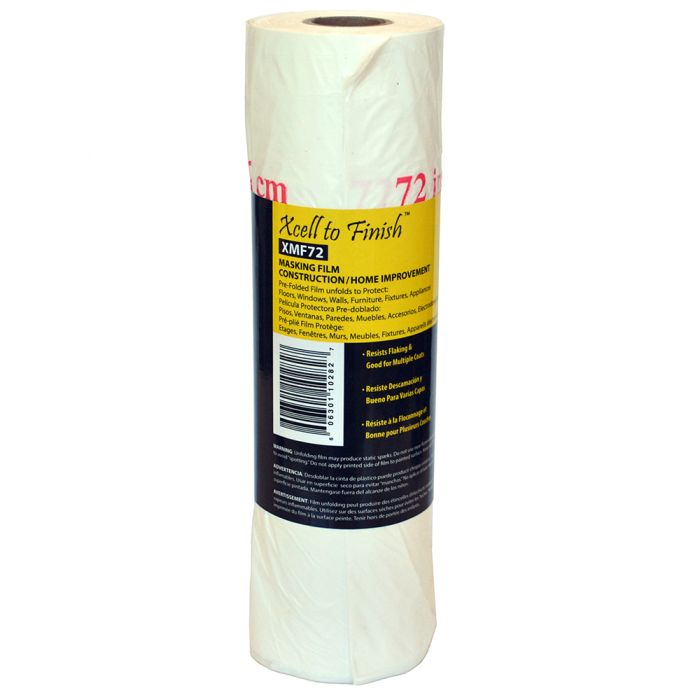 72" x 90' IPS XMF72 Finish Line Pre-Folded Masking Film