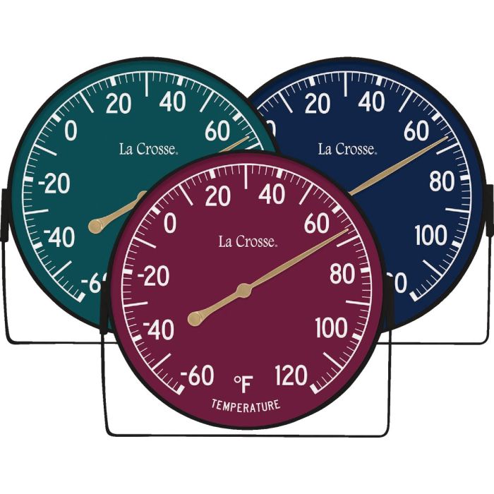 La Crosse 5 In. Assorted Color Dial Thermometer with Bracket - Navy, Green, Berry