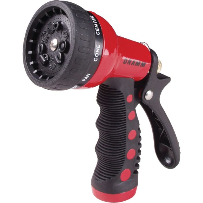 Dramm Heavy-Duty Metal 9-Pattern Nozzle, Red