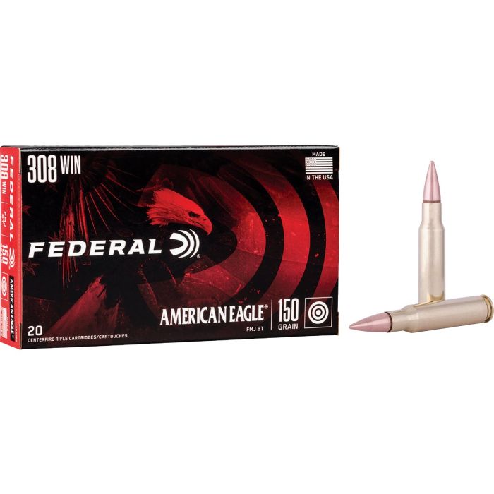 Federal .308 Win 150 Grain FMJBT Centerfire Ammunition Cartridges