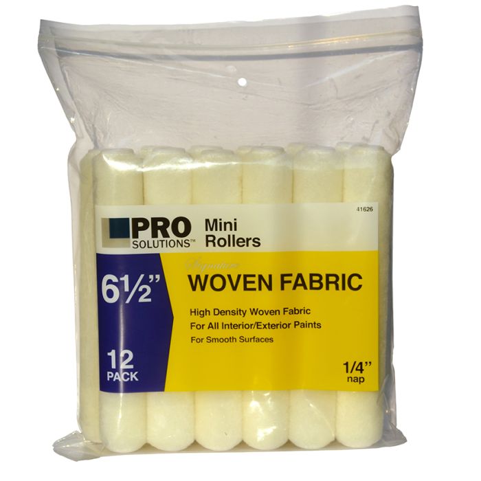 6-1/2" x 1/4" Nap Pro Solutions 41626 Signature, White Woven Mini-Roller Cover, 12-Pack