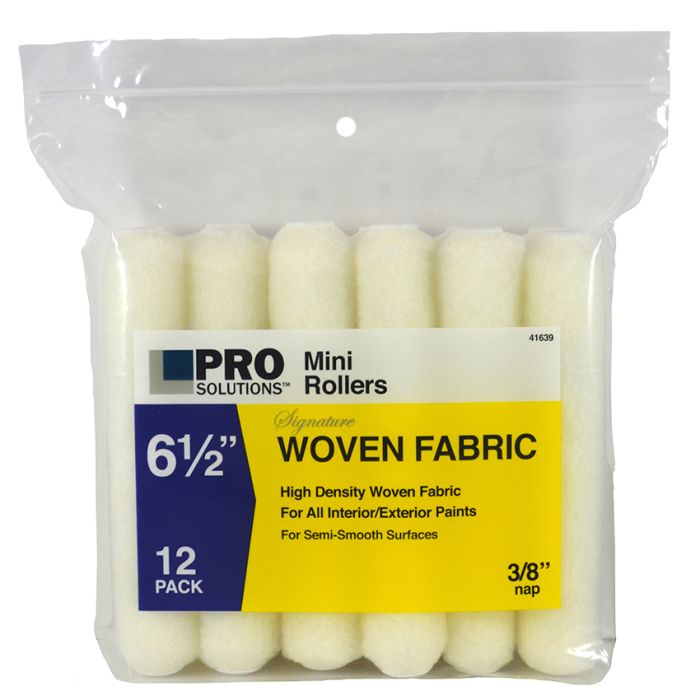 6-1/2" x 3/8" Nap Pro Solutions 41639 Signature, White Woven Mini-Roller Cover, 12-Pack