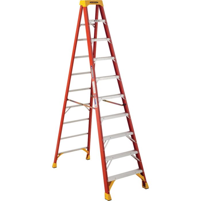 Werner 10 Ft. Fiberglass Step Ladder with 300 Lb. Load Capacity Type IA Ladder Rating