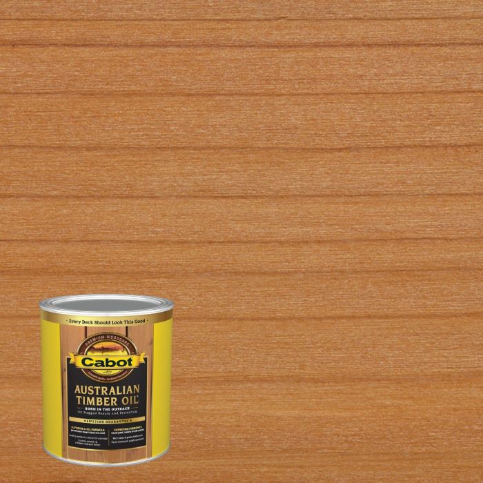 Cabot Australian Timber Oil Translucent Exterior Oil Finish, Honey Teak, 1 Qt.