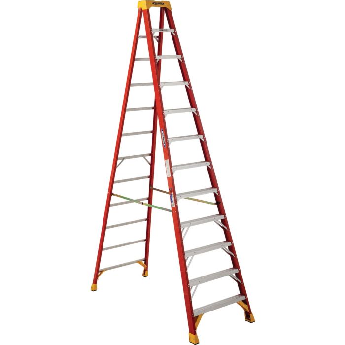 Werner 12 Ft. Fiberglass Step Ladder with 300 Lb. Load Capacity Type IA Ladder Rating